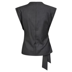 DAMES Co'Couture Grijze Plooi Top Midden