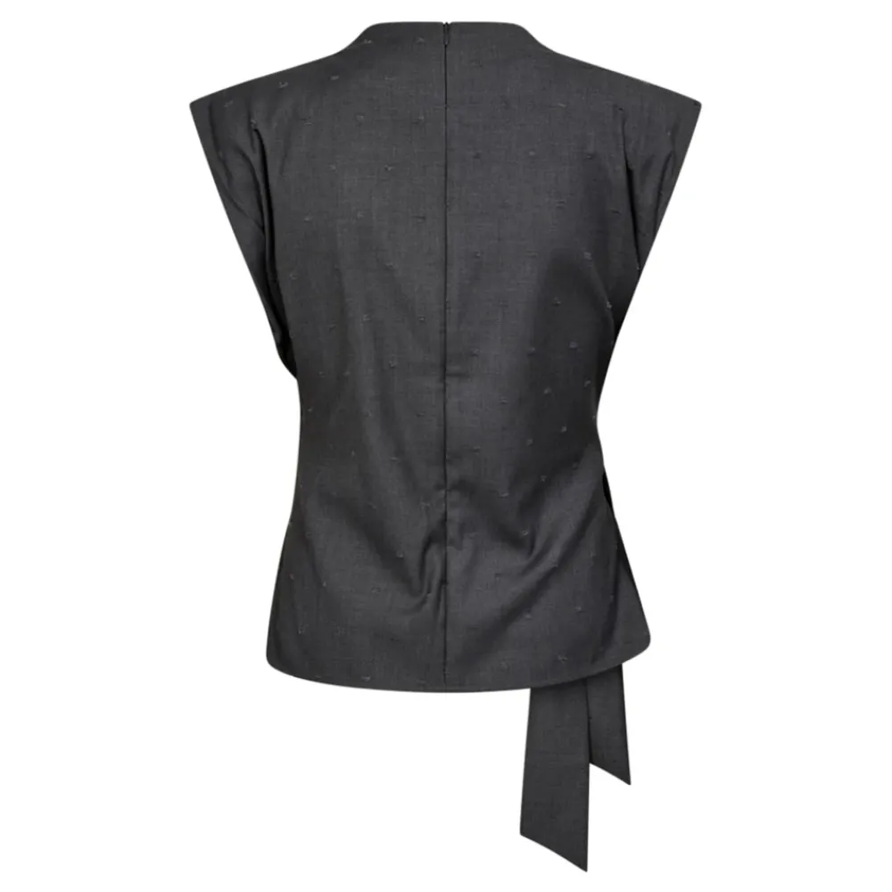 DAMES Co'Couture Grijze Plooi Top Midden