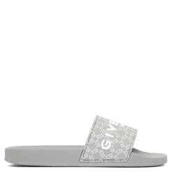 Heren Givenchy Slippers^Grijze Slide Sandalen met Logo Motief