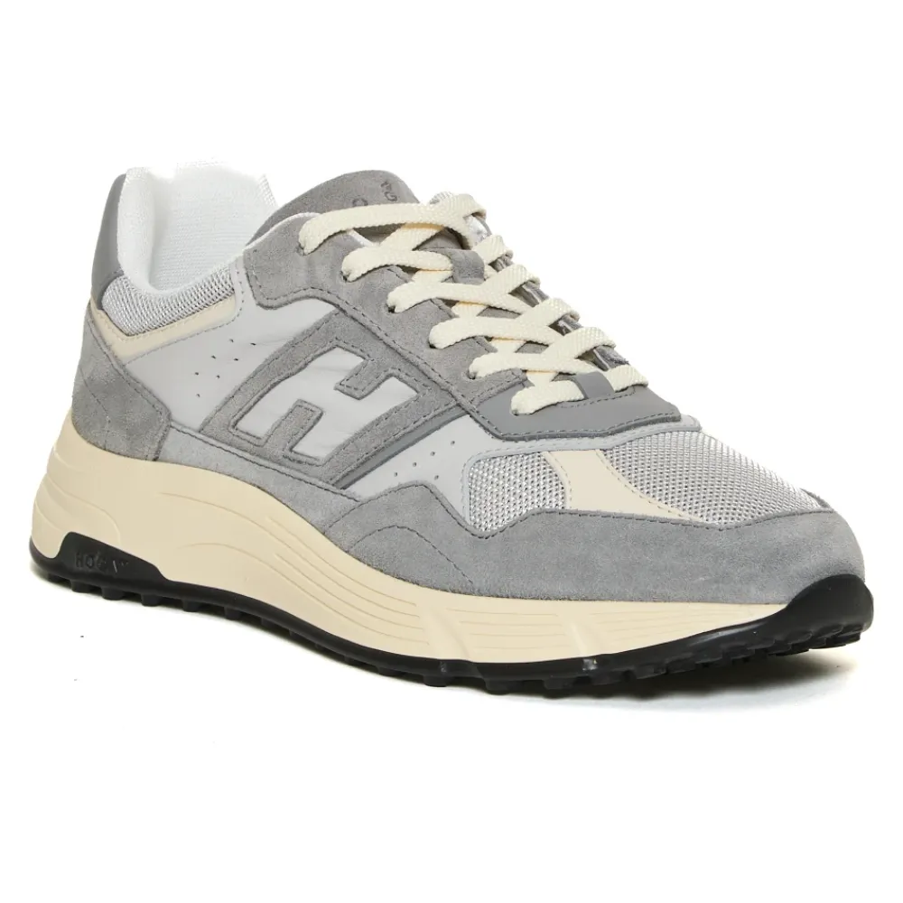 Heren Hogan Grijze Sneakers Hyperlight Leer Mesh