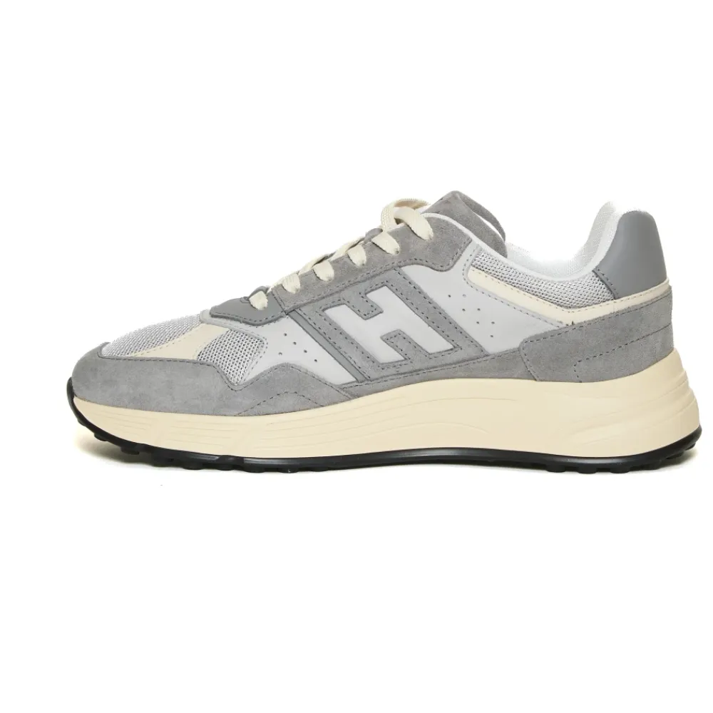 Heren Hogan Grijze Sneakers Hyperlight Leer Mesh