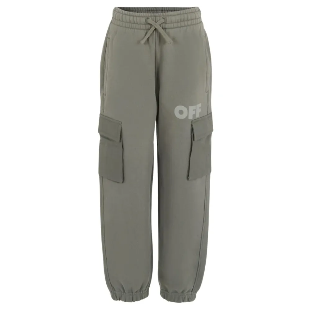 Off White Broeken & Jeans^Grijze Sportieve Fleece Broek met Iconische Pijlen