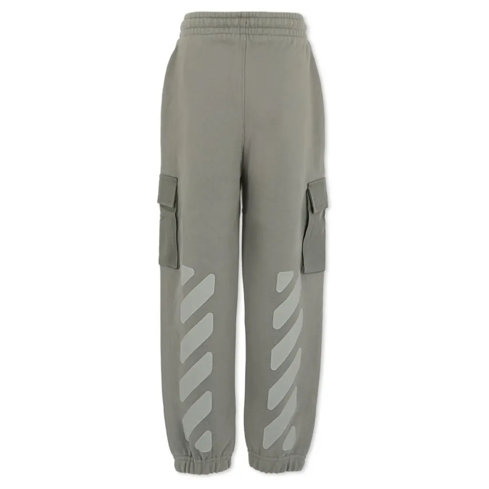 Off White Broeken & Jeans^Grijze Sportieve Fleece Broek met Iconische Pijlen