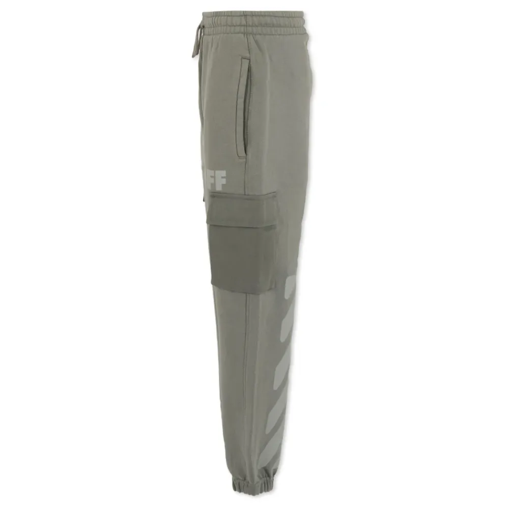 Off White Broeken & Jeans^Grijze Sportieve Fleece Broek met Iconische Pijlen