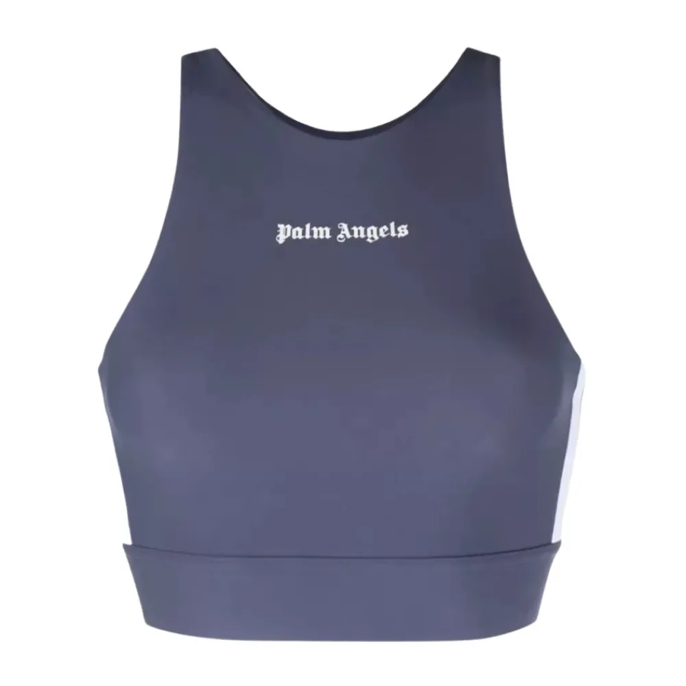 Palm Angels Grijze Sportieve Top met Logodetail