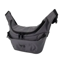 DAMES Y-3 Heuptassen^Grijze Synthetische Crossbody Tas met Verstelbare Band
