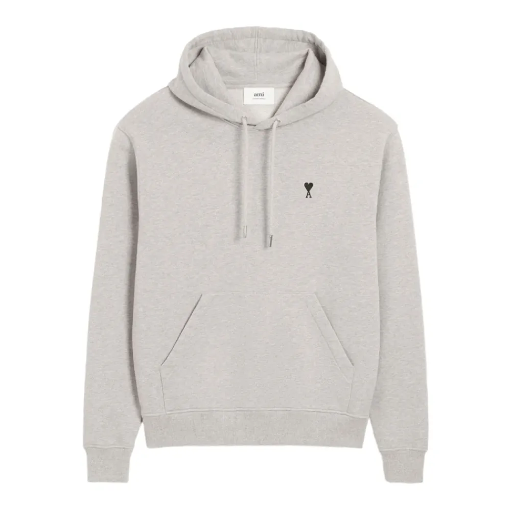 Heren Ami Paris Grijze Trui met Geborduurd Hart