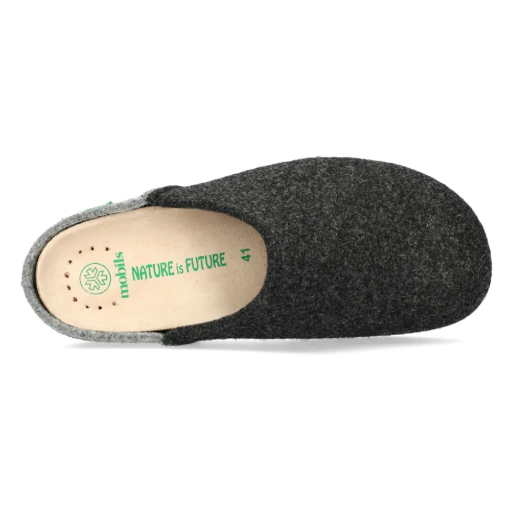 Heren Mephisto Pantoffels^Grijze Vilt Sandaal/Klomp voor Heren