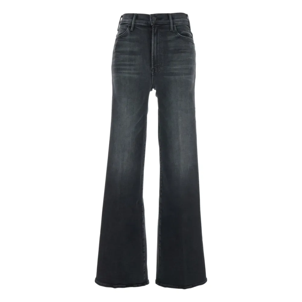 DAMES Mother Jeans^Grijze Wijde Pijp Jeans