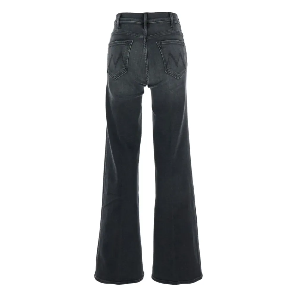 DAMES Mother Jeans^Grijze Wijde Pijp Jeans