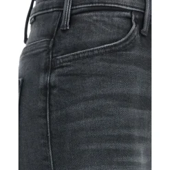 DAMES Mother Jeans^Grijze Wijde Pijp Jeans