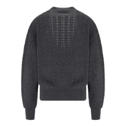 DAMES Essentiel Antwerp Truien & Vesten^Grijze wollen cardigan met juweeldetails