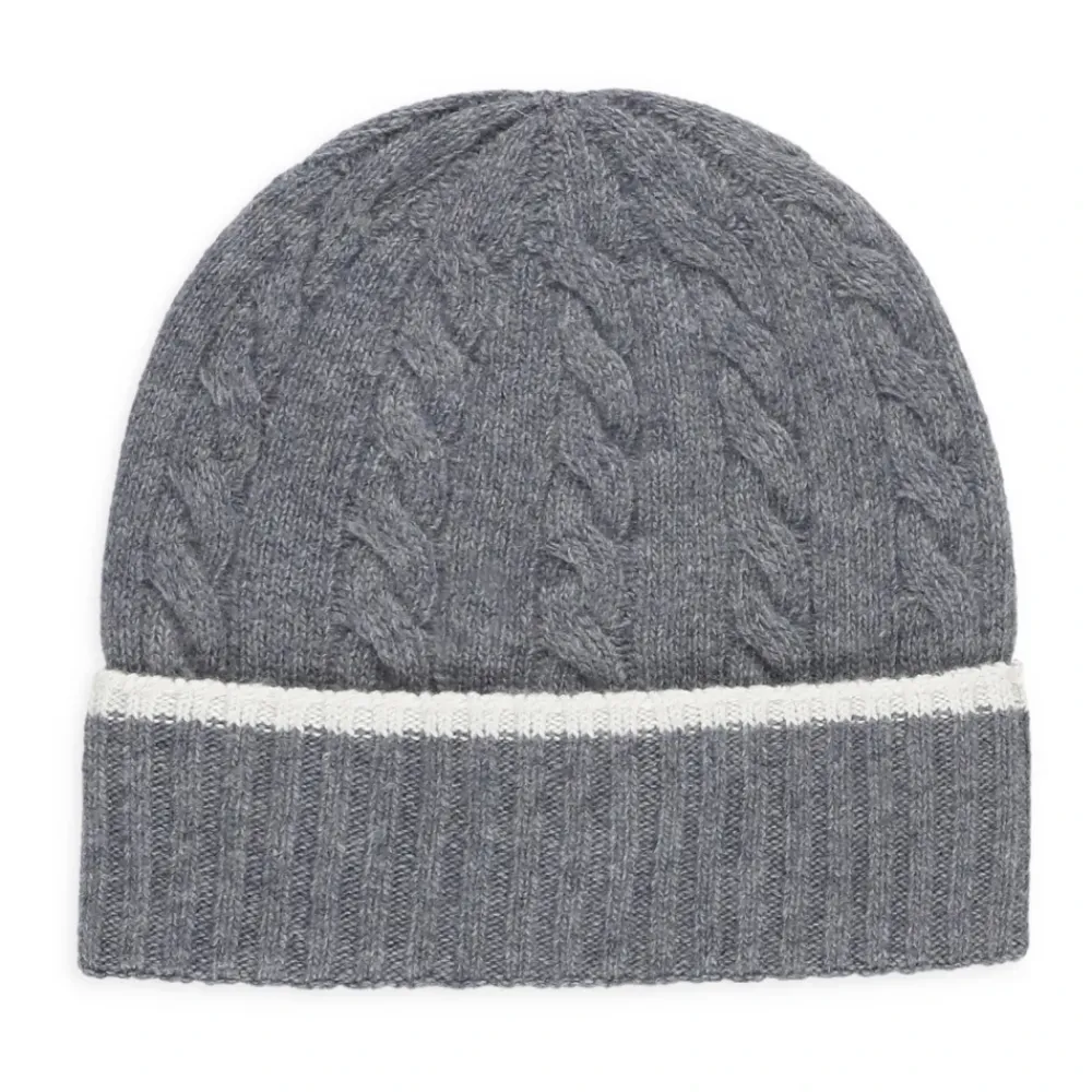 Moncler Mutsen En Petten^Grijze Wollen Muts met Logopatch