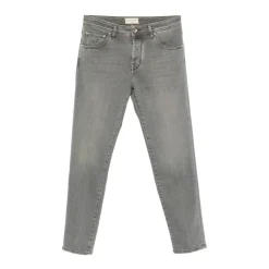 Heren Jacob Cohën Jeans^Grijze Zijde & Nylon Jeans