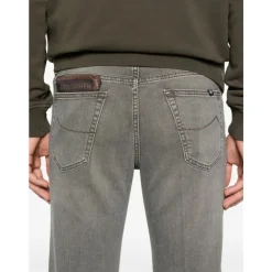 Heren Jacob Cohën Jeans^Grijze Zijde & Nylon Jeans