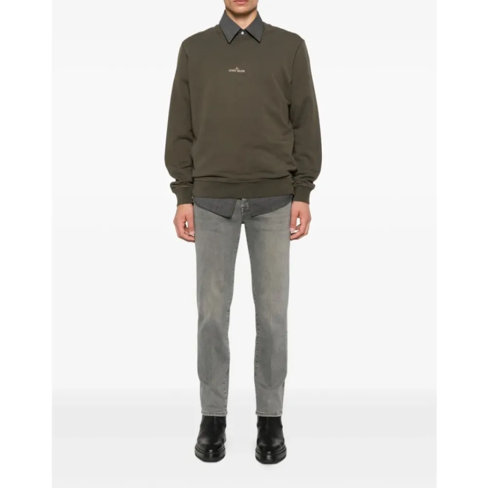 Heren Jacob Cohën Jeans^Grijze Zijde & Nylon Jeans