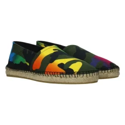 Heren Valentino Garavani Espadrilles^Groene Canvas Instap Schoenen AW23