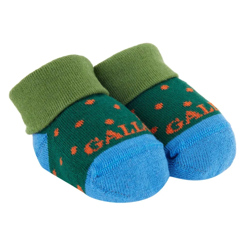 GALLO Ondergoed & Sokken^Groene gestippelde katoenen booties