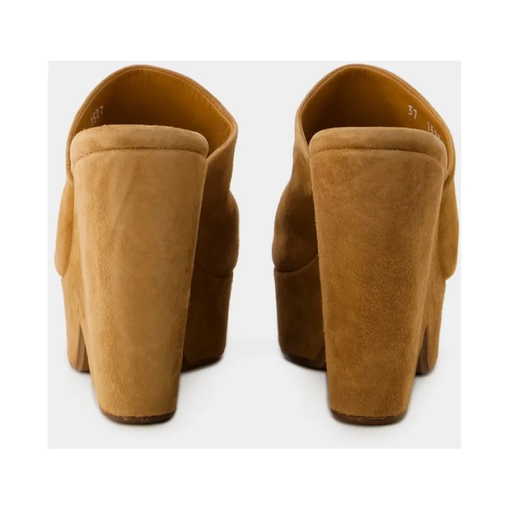 DAMES Clergerie Sleehakken^Groene Leren Sandalen - Dolcy9