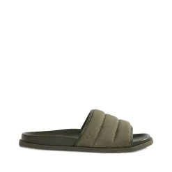Heren Gucci Slippers^e Monogram Canvas Gewatteerde Sandalen