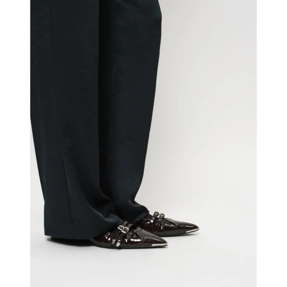 DAMES Dante 6 e Satijnen Gekreukte Wijde Pijp Broek