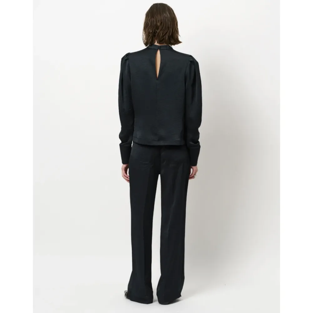 DAMES Dante 6 e Satijnen Gekreukte Wijde Pijp Broek