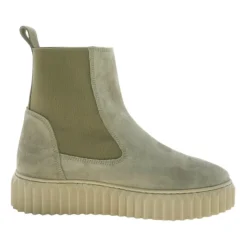 DAMES Voile Blanche e Suède Enkellaars Sneaker Zool