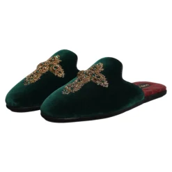 Heren Dolce & Gabbana e Velvet Cross Embellished Slippers