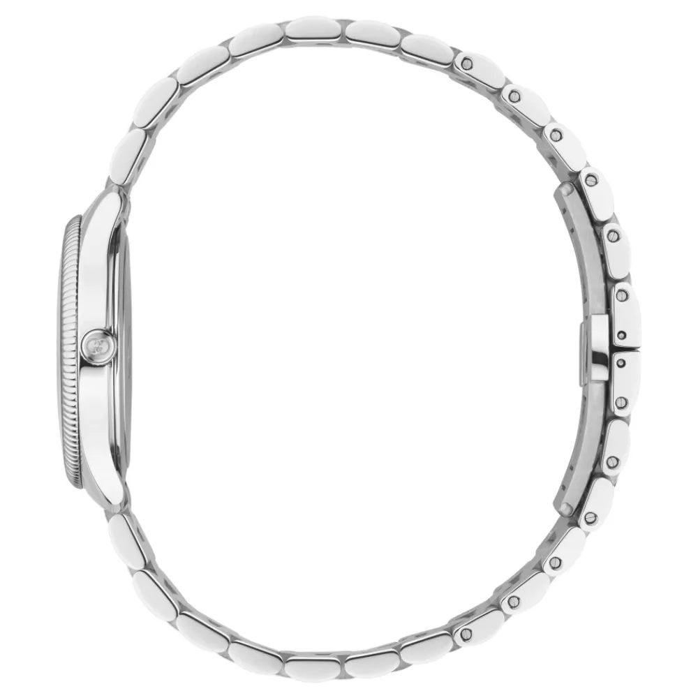 DAMES Gucci G-Timeless 29 mm roestvrijstalen kast, burgundy wijzerplaat, roestvrijstalen armband, quartz uurwerk