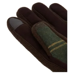 DAMES Barbour Handschoenen|Handschoenen^Hackney Handschoenen Tartan Leer Wol