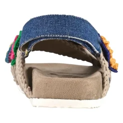 Mou Sandalen^Handgemaakte denim kindersandalen met gehaakte randen