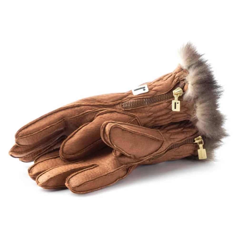 Heren Restelli Guanti Handschoenen^Handgemaakte Italiaanse Brandy Ski Handschoenen