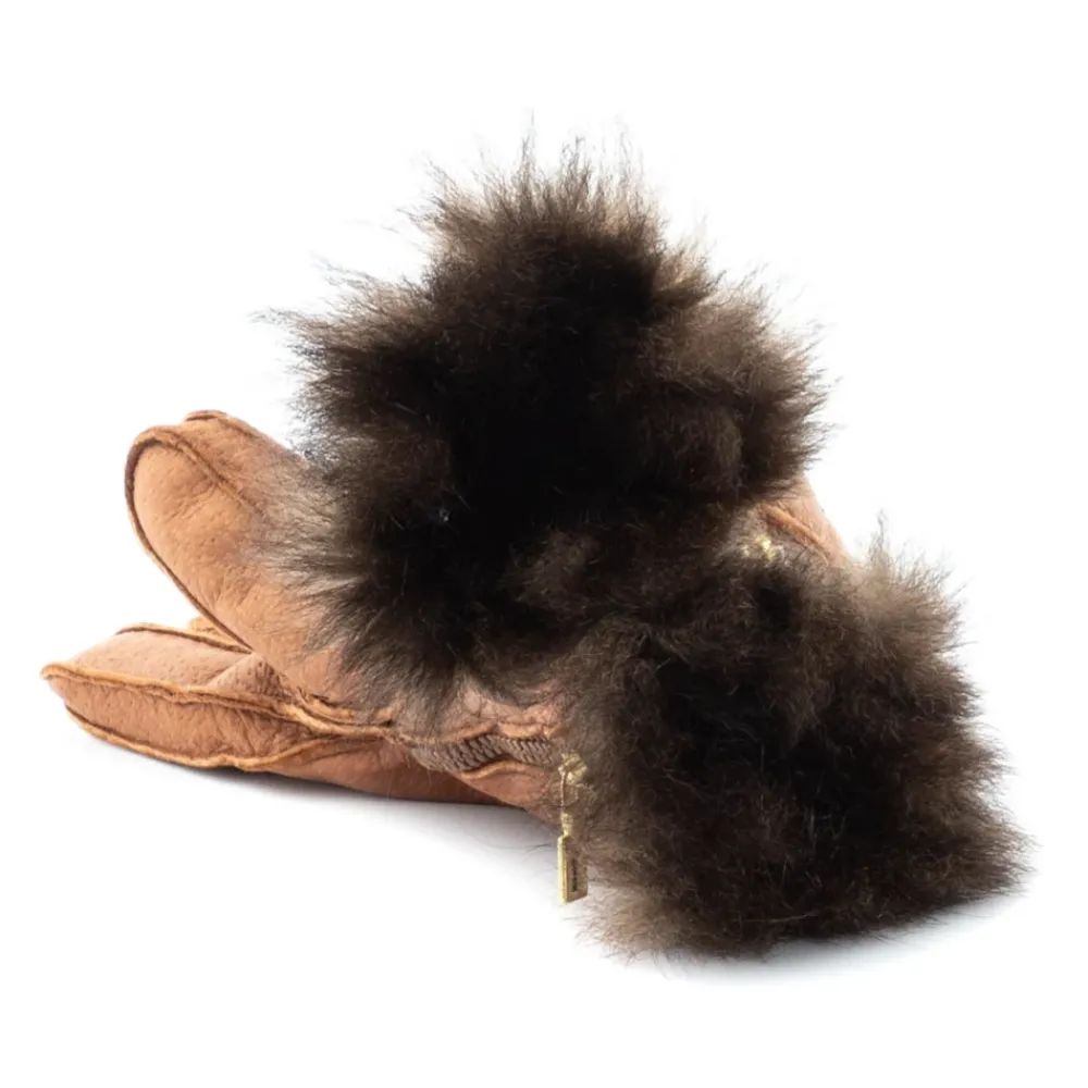 Heren Restelli Guanti Handschoenen^Handgemaakte Italiaanse Brandy Ski Handschoenen