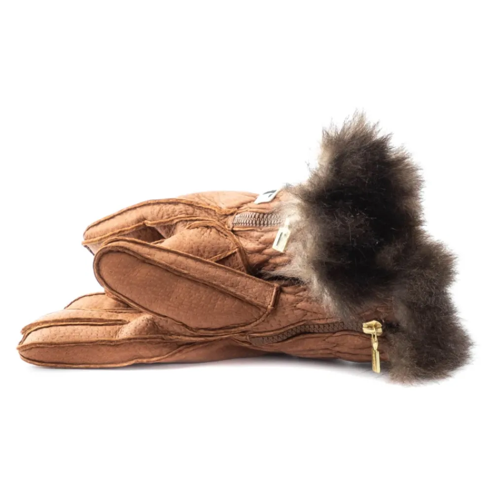 Heren Restelli Guanti Handschoenen^Handgemaakte Italiaanse Brandy Ski Handschoenen