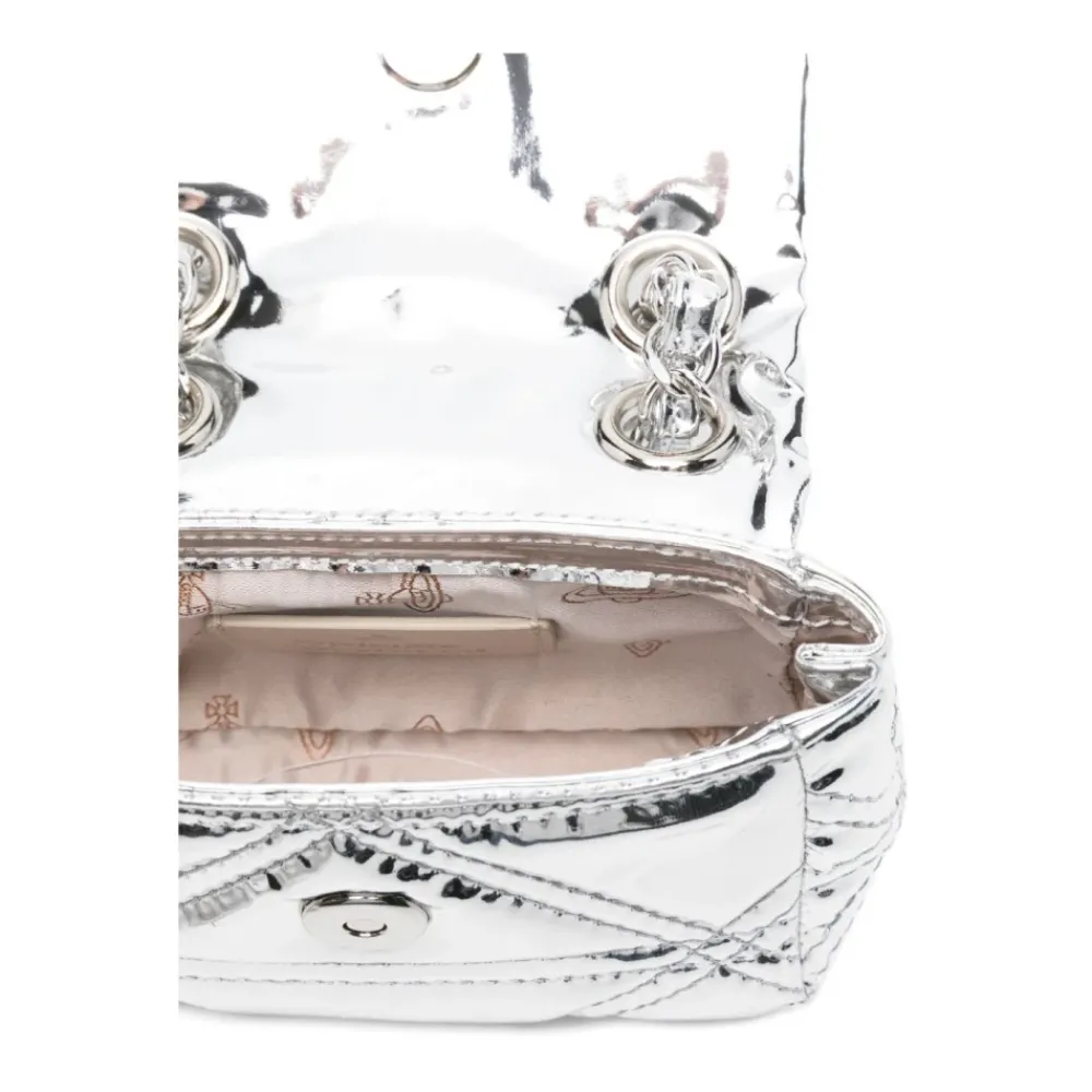 DAMES Vivienne Westwood Heuptassen^Harlequin Quilting Zilveren Kettingband Tas