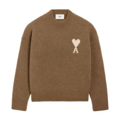 Heren Ami Paris Hazelnoote Crew Neck Sweater