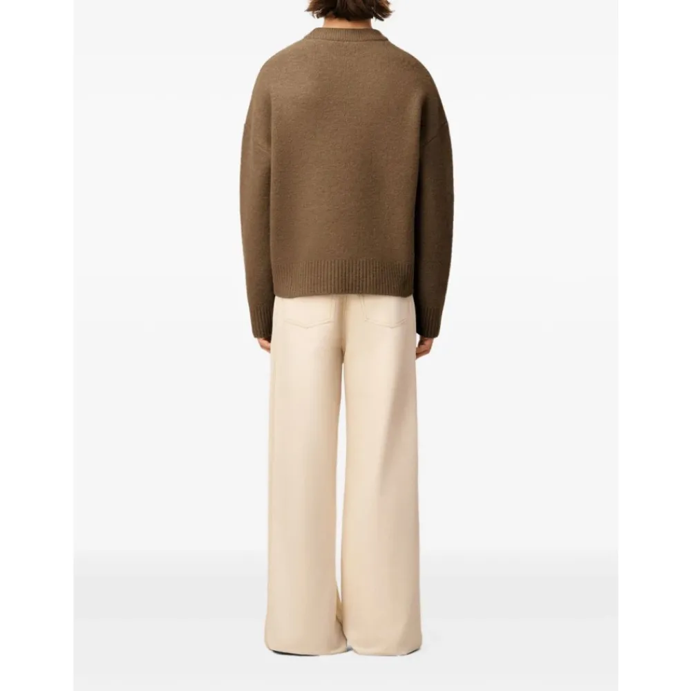 Heren Ami Paris Hazelnoote Crew Neck Sweater