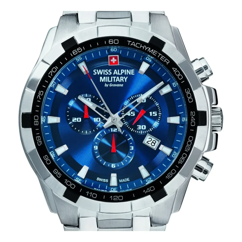 DAMES Swiss Alpine Military Heren Chronograaf Horloge 10 Atm 46 mm 7043.9135