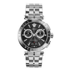 Heren Versace Horloges^Heren Chronograaf Horloge Aion Zwart Zilver VE1D02623