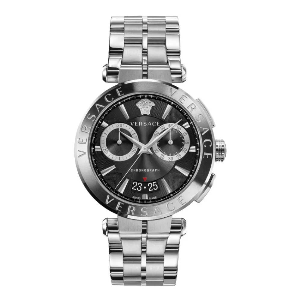 Heren Versace Horloges^Heren Chronograaf Horloge Aion Zwart Zilver VE1D02623