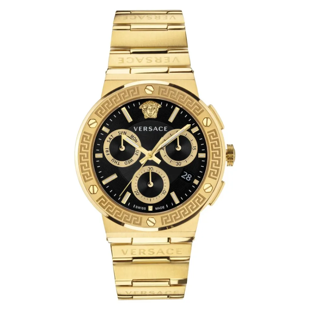 Heren Versace Heren Horloge Armband GRECA LOGO CHR Armband Roestvrij Staal Goud VEZ9004 21