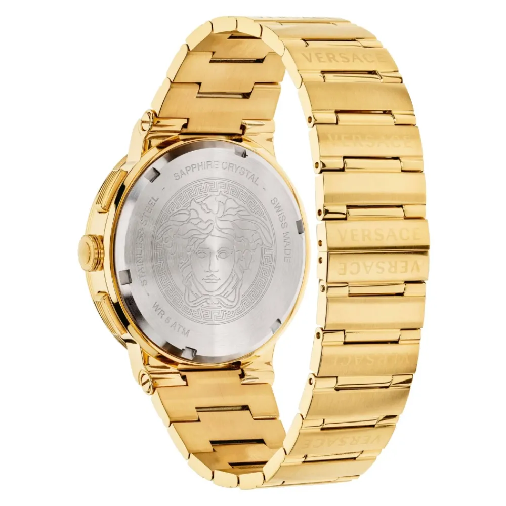 Heren Versace Heren Horloge Armband GRECA LOGO CHR Armband Roestvrij Staal Goud VEZ9004 21