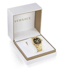 Heren Versace Heren Horloge Armband GRECA LOGO CHR Armband Roestvrij Staal Goud VEZ9004 21