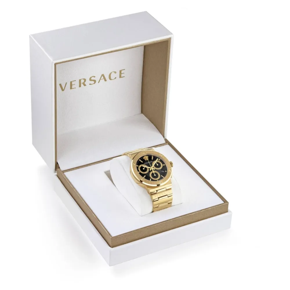 Heren Versace Heren Horloge Armband GRECA LOGO CHR Armband Roestvrij Staal Goud VEZ9004 21