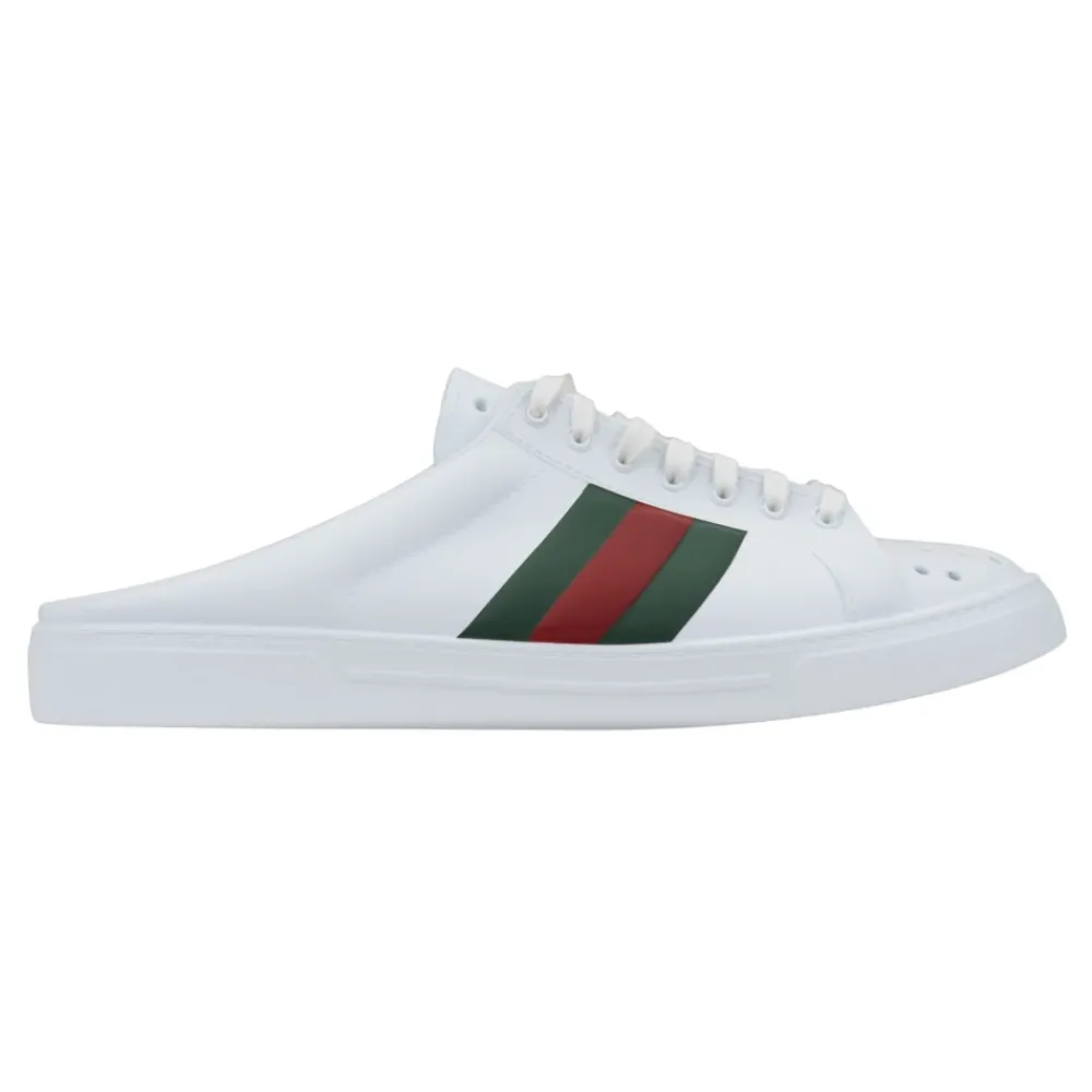 Heren Gucci Heren Slip-On Sandalen met Bicolor Banden