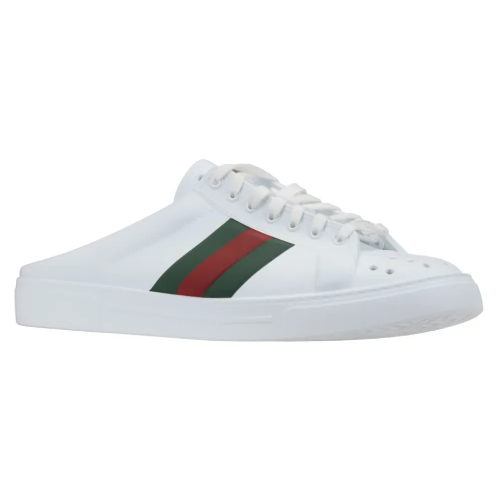 Heren Gucci Heren Slip-On Sandalen met Bicolor Banden
