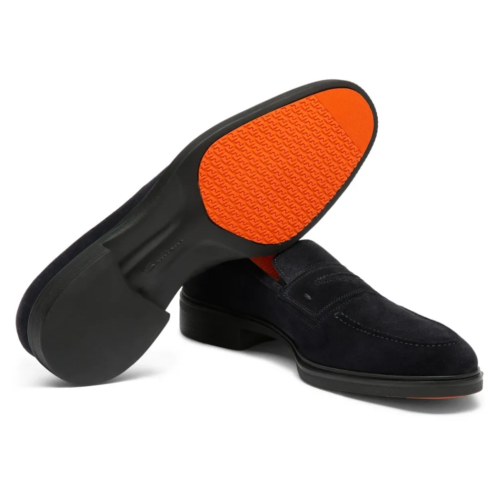 Heren Santoni Instappers & Slip Ons^Heren suède Easy loafer