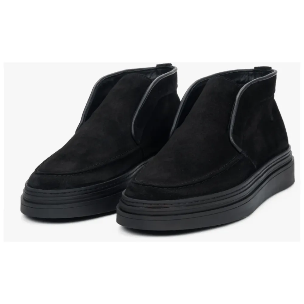 Heren Estro Laarzen^Heren e Warme Verhoogde Loafers gemaakt van Echt Italiaans Premium Velours