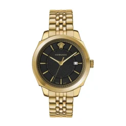 Heren Versace Horloges^Herenhorloge ICON CLASSIC goud, zwart 42 mm VEV901723