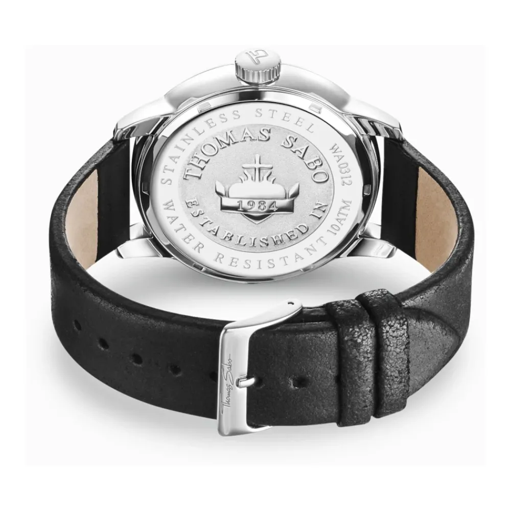 Heren THOMAS SABO Herenhorloge Rebel at heart 46 mm Leren Armband WA0312-203-203-46 MM